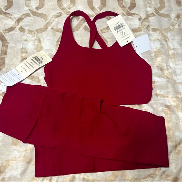 Fabletics Ella SculptKnit Bra Burgundy Large NWT -perforated - Picture 4 of 8